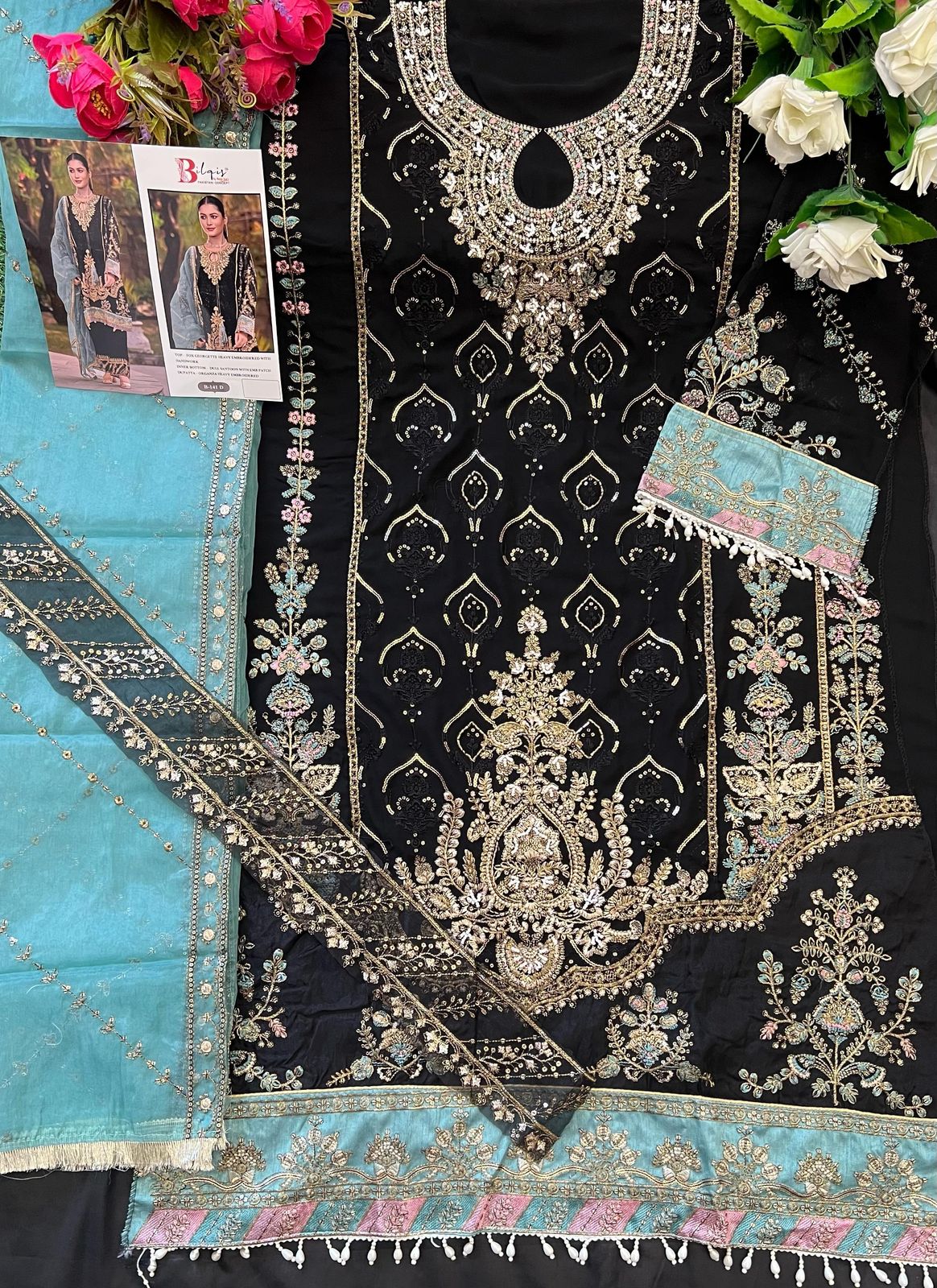 Bilqis B 142 Georgette Embroidery Pakistani Salwar Suit Wholesale In India
